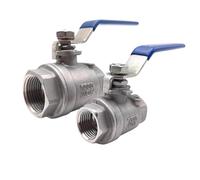 304 316L Stainless Steel Two-piece Ball Valve BSPT 1/4"3/8"1/2"3/4"1"2" Internal Thread Full Bore Valve Homemade Water Oil Gas(1-1/2",SS316L)