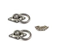304 acciaio inossidabile M6 Heavy Duty Eye Plate Diamond dech Hardware barca sartiame gancio marino design a forma di U gancio a parete soffitto con anello confezione da 2 pezzi