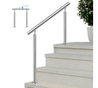 304 Acciaio Inox Regolabile Outdoor ils per Passi Balaustra Metallo Ringhiera Kit Finitura Argento Spazzolato per Scale in Cemento Calcestruzzo