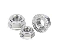 304 dado di flangia esagonale in acciaio inossidab Dado di bloccaggio flangiato Spinlock con testa esagonale in acciaio inossidabile 316, argento, diverse misure(M4)