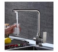 304 Gru filtrato in acciaio inossidabile per cucina rubinetto 360 Filtro dell'acqua di rotazione Tocca Tre modi per la purificazione dell'acqua del mixer, facile installazione, installazione