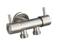 304 Per Acciaio Inox Doppio Controllo Rubinetto con Un Ingresso e Due Uscite per Lavanderia Utility Room o Cucina Connessione G1/2 Rubinetto Multiuso per Lavatrice e H