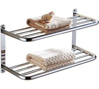 304 Portasalviette a doppio strato in acciaio inox Scaffale da bagno a parete