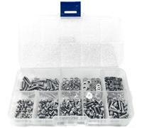 304 SS Pan Head Cross Incasso macchina viti + dadi + rondelle Kit 300pcs per progetti di fissaggio filettatura metrica M3 (A)