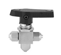 304 Stainless Steel 3 - Way Ball Valve | Quick Twist Handle for Compressed Gas/Water/Oil Control | 5 Sizes from 6mm to 12mm Pipe Diameter | Leak - Minimizing for PU Hose & (Diameter 12 * 8)