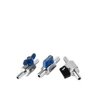 304 Stainless Steel 7mm 8mm 9mm 10mm 11mm 12mm Mini Ball Valve Double Pagoda Long/Short Butterfly Handle Red Black Blue Yellow(10mm,Blue short)