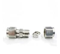 304 Stainless Steel Compression Equal Reducing Union 3 4 6 8 10 12 14 16mm 1/8" 1/4" 3/8" 1/2" OD Pipe Double Ferrules Connector,1 piece,18mm