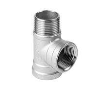304 Stainless Steel External and Internal Wire tee External Thread Joint Accessories External Thread Mouth tee Plumbing Pipe Fittings 4/6 Points(G3/4)