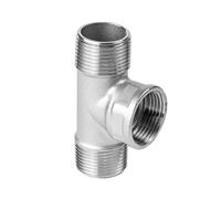 304 Stainless Steel External and Internal Wire tee External Thread Joint Accessories External Thread Mouth tee Plumbing Pipe Fittings 46 Points(G1-1/4)
