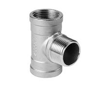 304 Stainless Steel Internal and External Wire tee External Thread Joint Accessories External Thread Mouth tee Plumbing Pipe Fittings 4-6 Points(G1-1/2)
