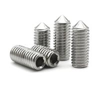 304 Stainless Steel M8 M10 M12 5/6/8-30mm Hex Hexagon Socket Set Cone Point Grub Screw DIN914 10Pcs(12mm,M12(10pcs))