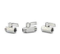 304 Stainless Steel Mini Ball Valve Sanitary 1/8 1/4 3/8 1/2 3/4 BSP NPT Female Male Thread Water Oil 2 Way Ball Valve Homebrew(1/8",BSP_FEMALE X FEMALE)