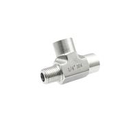 304 Stainless Steel Pipe Fitting Connector 1/8" BSP Tee Male-Female-Female 3-Ways