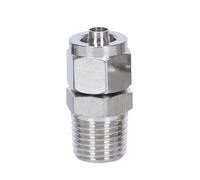 304 Stainless Steel Quick Pipe Fitting - Hose OD 4-12mm to 1/8-1/2inch BSPT Thread Connector for Versatile Applications(8mmx6mmx1/2inch)