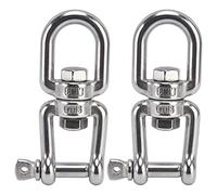 304 Stainless Steel Rotating Ring Snap | 8mm 360° Swivel Shackle Hooks for Hammocks/Swings/Climbing | Detachable Chain Connector with Polished Finish