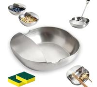 304 Stainless Steel Spoon Rest & Multipurpose Kitchen Utensil Holder, Spill-Proof Large Spatula Spoon Ladle Holder for Stove Top & Kitchen Counter, Snack Containers, Dishwasher Safe (1PCS)