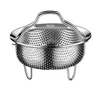 304 Stainless Steel Steamer, Steamer Basket for Instant P0t, Vegetable Steamer Basket, Pot Insert Steamer Basket Rice Washer, Food Steamer Basket With Handle for Steaming Vegetables Corn Eggs