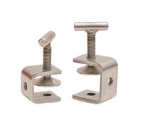 304 Stainless Steel T-Type Hand-Tighten Beam Clamp 2 Pack U/C for Square, Round Pipes(120 mm)