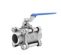304 Stainless Steel Three Piece Ball Valve 1/2 3/4 Screw Thread Internal Thread Water Pipe Welding Valve Switch DN20 25 32 65 80(1",BSP_WELD)