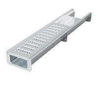 304 Stainless Steel U-Shaped Channel Drain Kit | High-flow 38L/min drainage, with Caps, easy DIY linkable install(45.7x9.8x5.9IN)