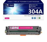 304A CC530A CC531A CC532A CC533A Cartucce Toner Compatibili con Chip per HP Color LaserJet CP2020 2024 2025 2026 2027 2024n 2024dn 2025n 2025dn 2025x Stampanti , Alta Capacità 3500 Pagine,Magenta-1 pa