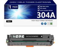 304A CC530A CC531A CC532A CC533A Cartucce Toner Compatibili con Chip per HP Color LaserJet CP2020 2024 2025 2026 2027 2024n 2024dn 2025n 2025dn 2025x Stampanti , Alta Capacità 3500 Pagine,Black-1 pack