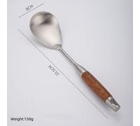304Stainless Acciaio Wok Spatola Manico IN Legno Cucinare Pala Mestolo Utensili