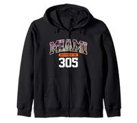 305 Codice Area Miami Vibes Urban Style Beach Graphic Design Felpa con Cappuccio