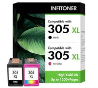 305 Nero e Colore Cartucce 6020e 2820e Compatible per HP 305 XL Inchiostro Stampante 305XL per HP Envy 6020e 6000 6420e 6030e 6120e Deskjet 2820e 2700 2720e 4220e 4120e 2823e Stampante (2 Pacchetto)