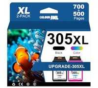 305 XL Nero e Colore Compatibili con HP 305 XL 2 Pack Cartucce/per Deskjet 2700 2710 2720 2723 Plus 4100 4120 4122 4110 4130/ Envy 6000 6020 6010 6030 6032 6022 6420 6430 6432【Chip di Aggiornamento】