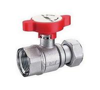 3054 134R Valvola cromata 1"F-3/4"F calotta mobile e maniglia rossa FAR