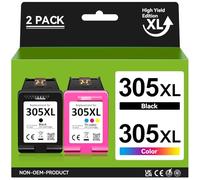 305XL Cartucce per HP 305 Nero e Colore Cartucce per HP 305 XL per HP DeskJet 2700 2710 2720e 2722e 4110e Deskjet Plus 4100 4130e Envy 6000 6010e 6020e 6030e Envy Pro 6400 6420 (2-Pack)