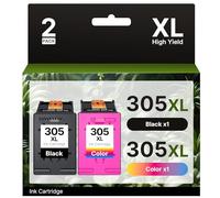 305XL Cartucce Sostituzione per HP 305 XL Nero e Colore per Cartucce HP 305XL HP DeskJet 2710 2720 2700 Deskjet Plus 4100 4110 4120 4130 Envy 6010 6020 6030 6000 Envy Pro 6420 6430 6400 (2 Pack)