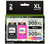305XL Cartucce Sostituzione per HP 305 XL Nero e Colore per Cartucce HP 305XL HP DeskJet 2710 2720 2700 Deskjet Plus 4100 4110 4120 4130 Envy 6010 6020 6030 6000 Envy Pro 6420 6430 6400 (2 Pack)