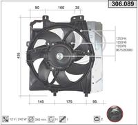 306.089 AHE Ventola, Raffreddamento motore per CITROËN,DS,PEUGEOT