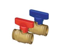 3067 34R VALVOLA A SFERA GIALLA 3/4' M-M DN15 CON MANIGLIA ROSSA FAR