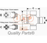308-17052 IAP QUALITY PARTS Giunto, Albero longitudinale per TOYOTA