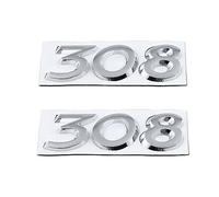 308 Emblema adesivo per auto accessori auto distintivo automobilistico decalcomania parafango (argento)
