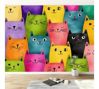 308 x 220 cm Carta da parati murale 3D, Modello Di Gatto Dei Cartoni Animati Carta da parati fotografica stampata, murale decorativo in tessuto non tessuto di alta qualità, design poster, Colore