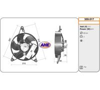 309.017 AHE Ventola, Raffreddamento motore per FIAT