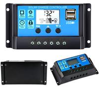 30A 12V 24V Regolatore Di Carica Solare Automatico Controller PWM LCD Dual USB 5