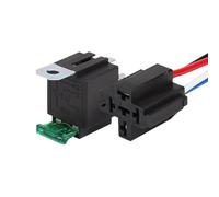 30A Automotive Fused Relay with Iron Back Socket 24V 5 Pin Normally Open Copper Coil Silver Alloy Retardant Shell Controls Relays