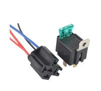 30A DC12V Pre Wired 4 Pin Relay Mounting Base Auto Relay Socket Holder with 30A Medium Fuse
