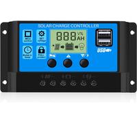 Thlevel 30A Regolatore di Carica Solare PWM 12V 24V Intelligente Pannelli Solari Controller del Pannello Solar con Display LCD e Doppia Porta USB Adatto per Batterie al Piombo