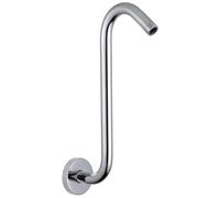 30cm Braccio di Estensione Della Testa Della Doccia con Flangia, Voolan S a Forma di Testa Della Doccia Riser Pipe, Acciaio Inossidabile lungo Curva del Collo D'oca Standard 1/2", Cromo