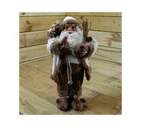 30Cm Decorative Plush Standing Father Christmas / Santa Claus In White Coat