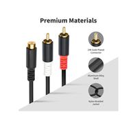 30cm Gold Plated RCA Audio Cable 1-to-2 Jack Y Splitter Adapter Extension Cord for Subwoofer Amplifier Speaker