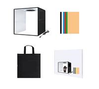 30cm Lightbox Mini pieghevole Photo Studio Box LED Light Box Fotografia Studio Shooting Tent Box Kit e 6 fondali a colori(Noir)