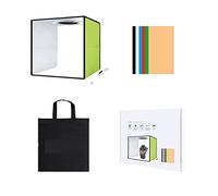 30cm Lightbox Mini pieghevole Photo Studio Box LED Light Box Fotografia Studio Shooting Tent Box Kit e 6 fondali a colori Per la fotografia in studio(Groen)