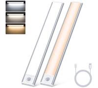 30CM Luce Armadio LED con Sensore Movimento 3 Colore 3000mAh USB C Ricaricabile